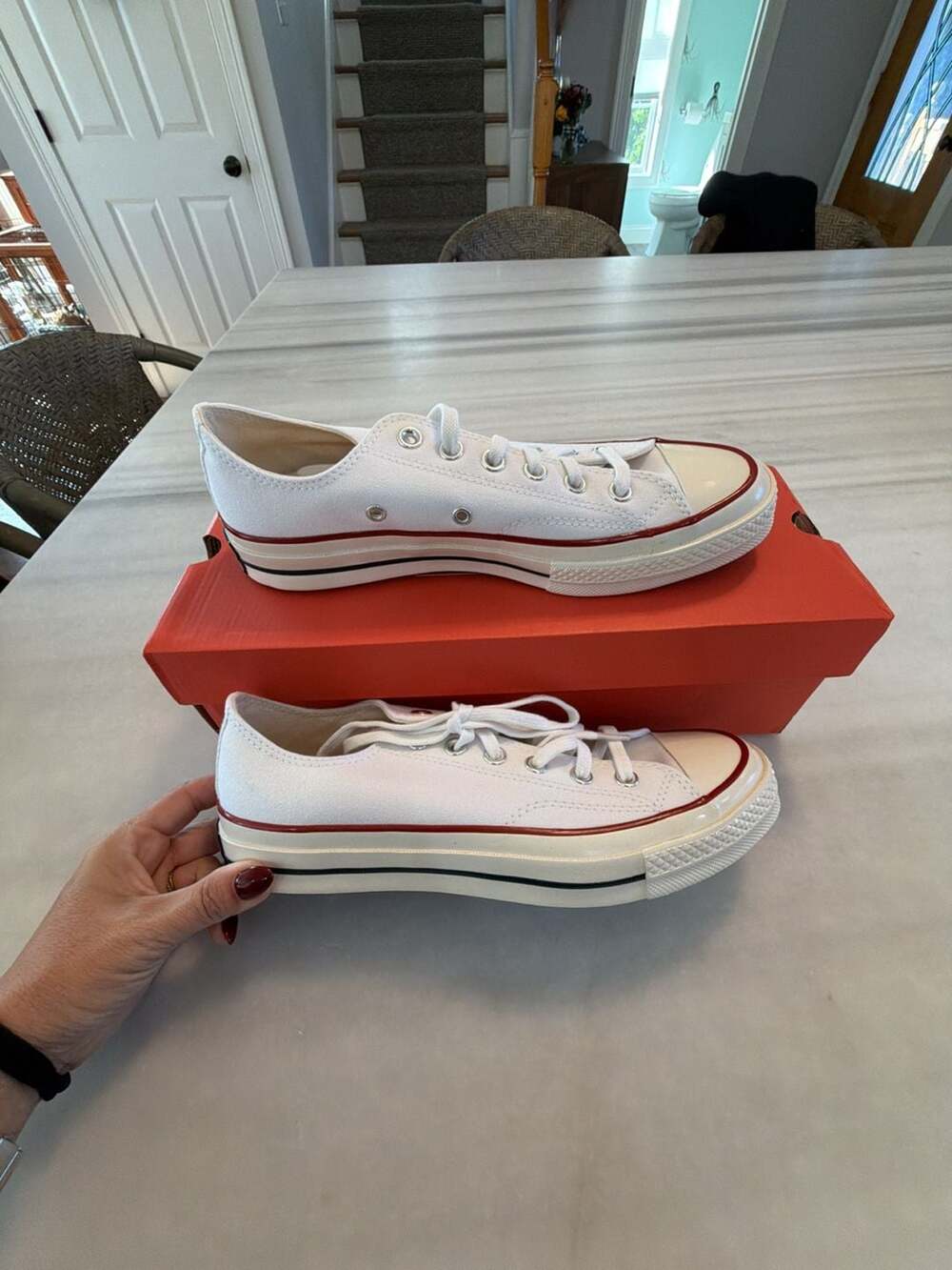Converse Chuck 70 Ox Size 8 White Canvas Sneakers